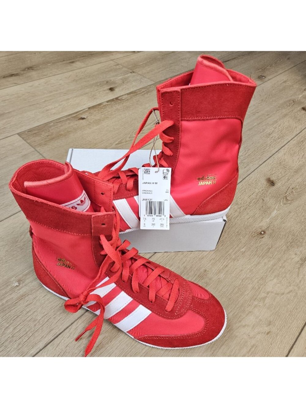 adidas Originals Japan H Red White Gold Metallic Womens 9 US Boxing Shoes JR8121